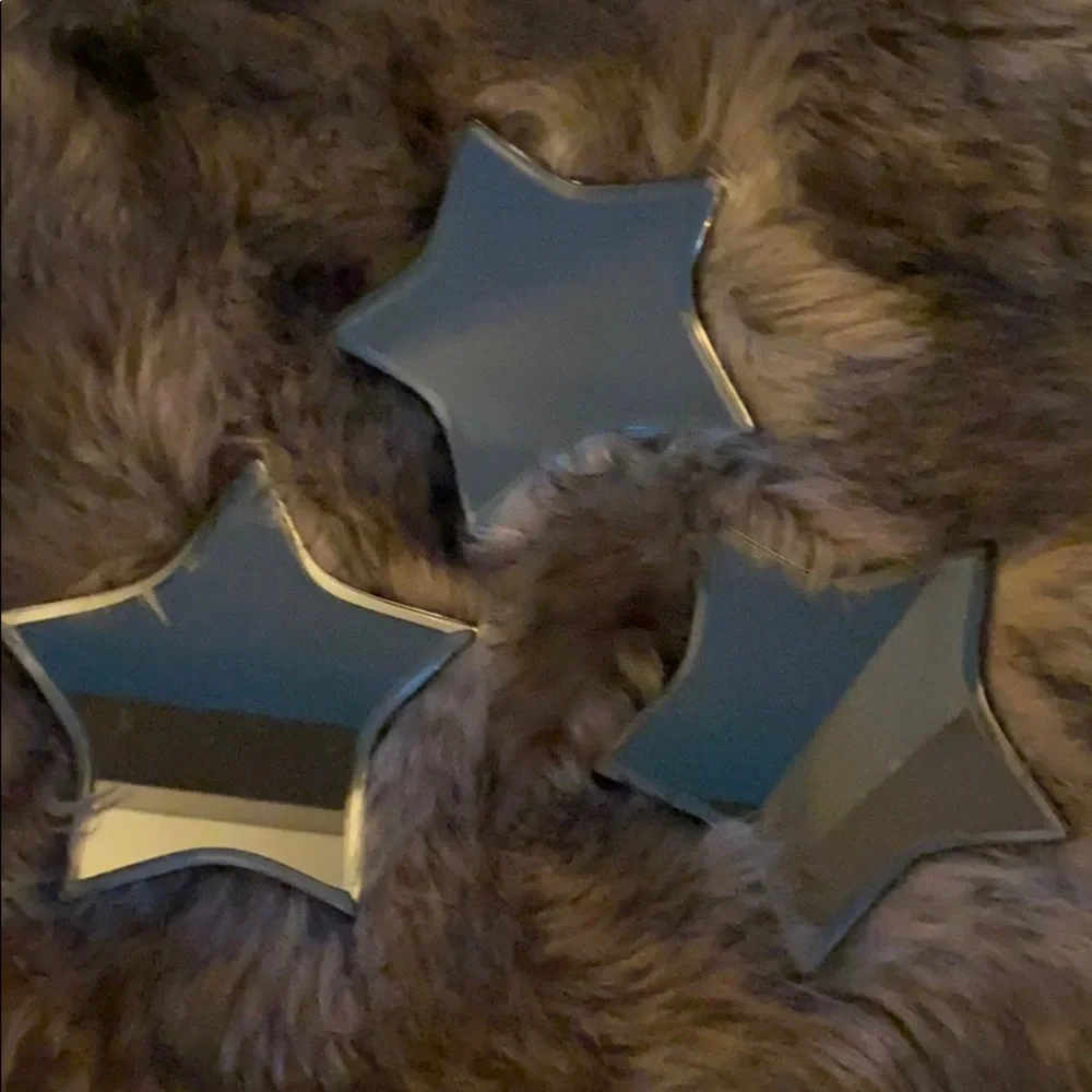 3 STARS. MIRRORED for candles, art. Add some Pop!